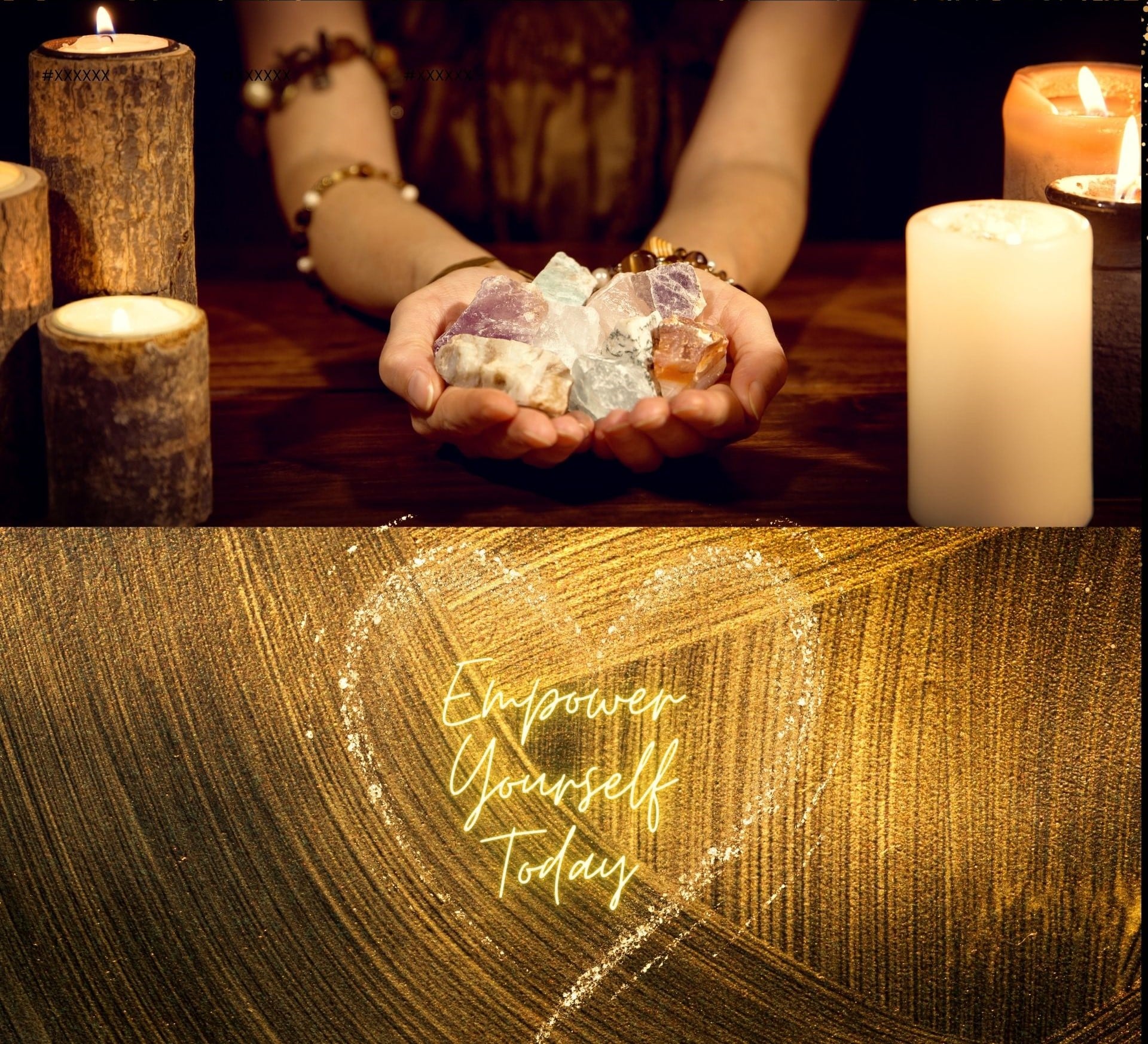 empoermrnt crystals and candles photo